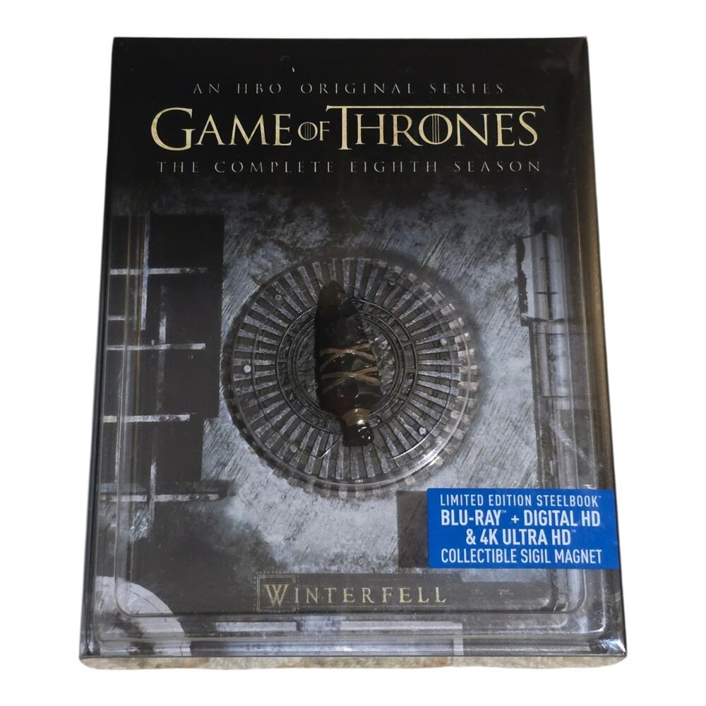 Game of Thrones Steelbook Blu Ray Season 8 with Sigil Magnet Excellent Used